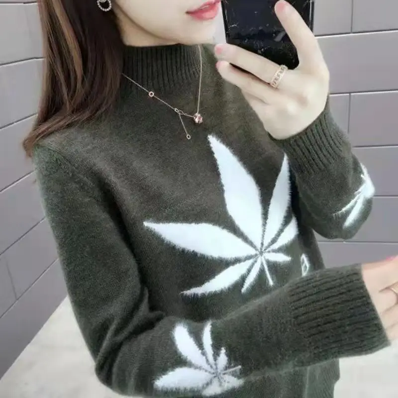 Half turtleneck bottom sweater women winter new thickened sweater loose pullover western style knit long sleeve autumn top
Half turtleneck bottom sweater women winter new thickened sweater loose pullover western style knit long sleeve autumn top