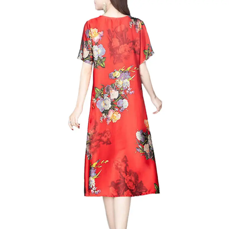 Women's Floral Printed Round Neck Dress Short Sleeve Summer Casual Loose Dress
Women's Floral Printed Round Neck Dress Short Sleeve Summer Casual Loose Dress