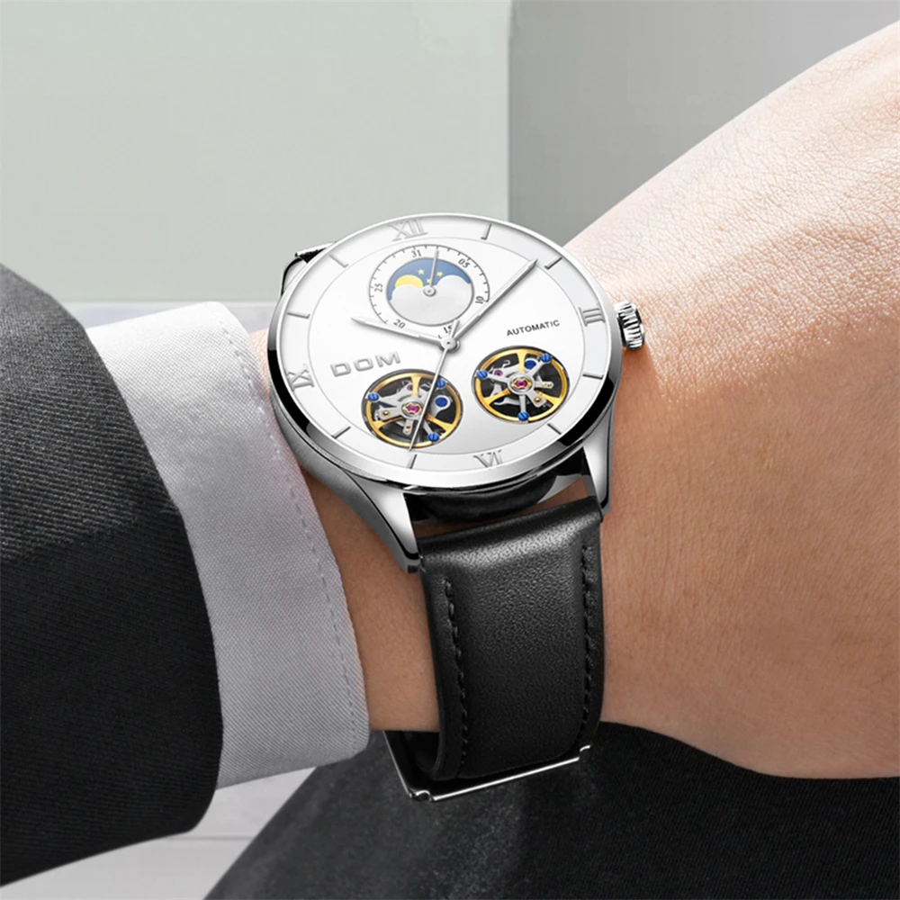 DOM Top Brand Luxury Tourbillon Watch Waterproof Luminous Leather Hollow Skeleton Men Mechanical Wristwatch Relogio Masculino
DOM Top Brand Luxury Tourbillon Watch Waterproof Luminous Leather Hollow Skeleton Men Mechanical Wristwatch Relogio Masculino