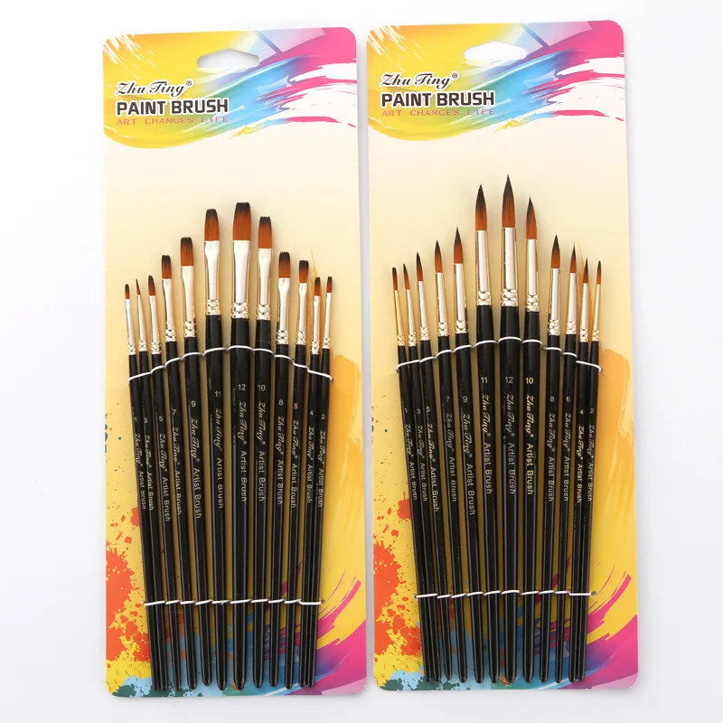 12Pcs Pointed/Flat Watercolor Paint Brushes Set Nylon Hair Painting Brush Different Size Water Color Oil Painting Art Brush Pen
12Pcs Pointed/Flat Watercolor Paint Brushes Set Nylon Hair Painting Brush Different Size Water Color Oil Painting Art Brush Pen