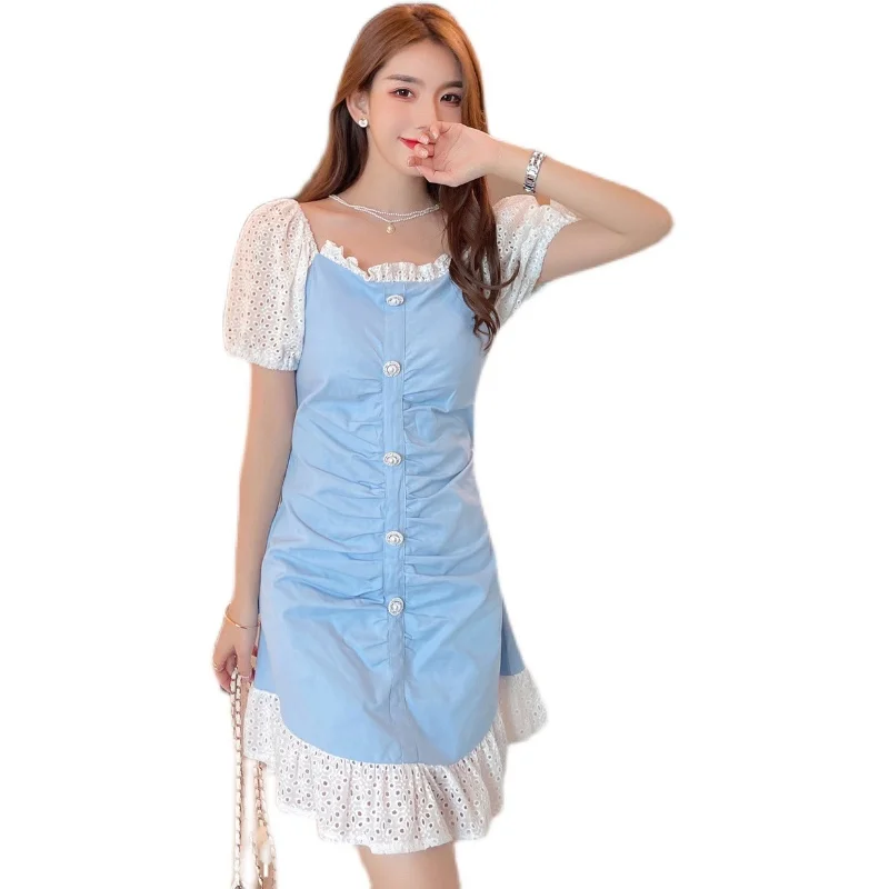 Show thin film summer collect waist temperament falbala hubble-bubble sleeve thin dress with short sleeves
Show thin film summer collect waist temperament falbala hubble-bubble sleeve thin dress with short sleeves