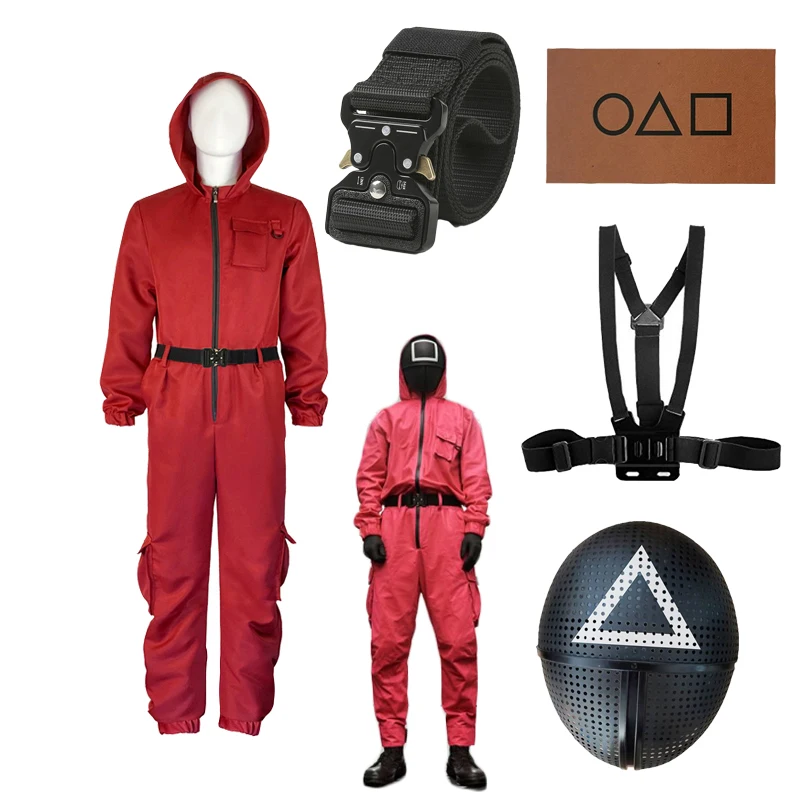 Красный комбинезон для косплея на Хэллоуин из игры кальмар, костюмы для косплея, Круглый, шестиугольный, треугольный, квадратный, маска, акс...
Красный комбинезон для косплея на Хэллоуин из игры кальмар, костюмы для косплея, Круглый, шестиугольный, треугольный, квадратный, маска, акс...