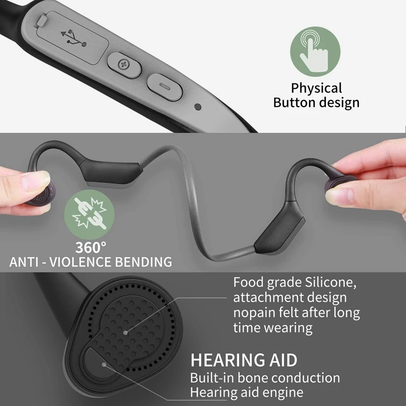 Wireless Bone Conduction Headphones Bluetooth 5.0 Free Ears Lightweight Sports Headsets Sweatproof Earsets
Wireless Bone Conduction Headphones Bluetooth 5.0 Free Ears Lightweight Sports Headsets Sweatproof Earsets