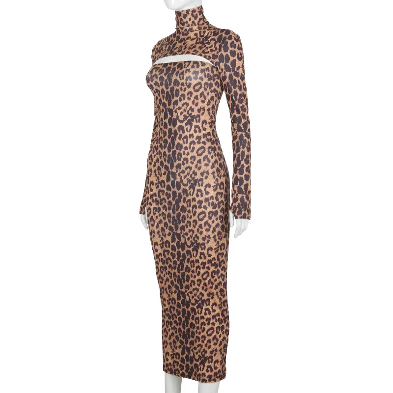 Hugcitar 2020 Long Sleeve Turtlenack Leopard Print Hollow Out Sexy Maxi Dress Autumn Winter Women Fashion Party Club Outfits
Hugcitar 2020 Long Sleeve Turtlenack Leopard Print Hollow Out Sexy Maxi Dress Autumn Winter Women Fashion Party Club Outfits