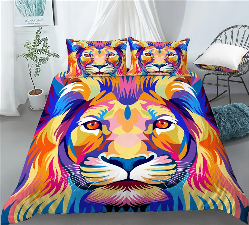 Home Living Luxury 3D Lion Print 2/3Pcs Comfortable Duvet Cover PillowCase Bedding Sets EU/US/AU Queen And King Size
Home Living Luxury 3D Lion Print 2/3Pcs Comfortable Duvet Cover PillowCase Bedding Sets EU/US/AU Queen And King Size