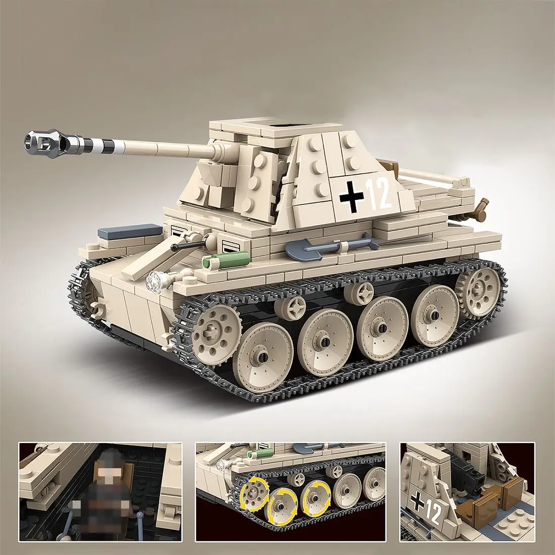 608Pcs Weasel III Anti-Tank Blaster Bricks DIY Small Particle Military Building Blocks Model Set Assembly Toys For Kids Gifts
608Pcs Weasel III Anti-Tank Blaster Bricks DIY Small Particle Military Building Blocks Model Set Assembly Toys For Kids Gifts