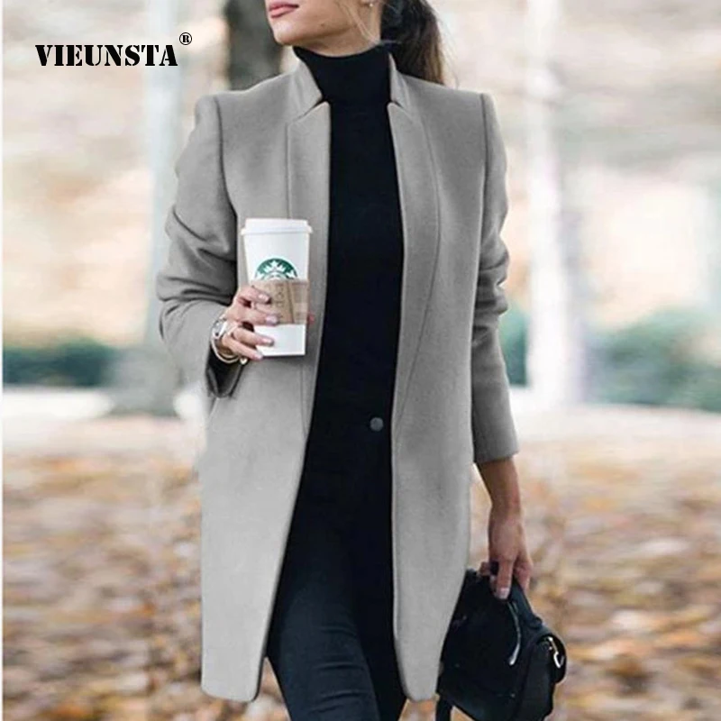2021 Women's Autumn Winter Woolen Coat Elegant Fashion Solid Color Coat Stand-up Collar Long Sleeve Middle Length Cardigan Coat
2021 Women's Autumn Winter Woolen Coat Elegant Fashion Solid Color Coat Stand-up Collar Long Sleeve Middle Length Cardigan Coat