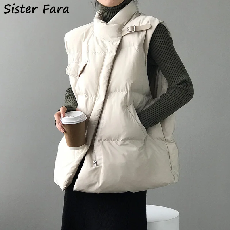 Sister Fara 2021 Winter Waistcoat Windproof Solid Warm Female Duck Down Sleeveless Coat Cotton Padded Warm Stand Collar Vest
Sister Fara 2021 Winter Waistcoat Windproof Solid Warm Female Duck Down Sleeveless Coat Cotton Padded Warm Stand Collar Vest