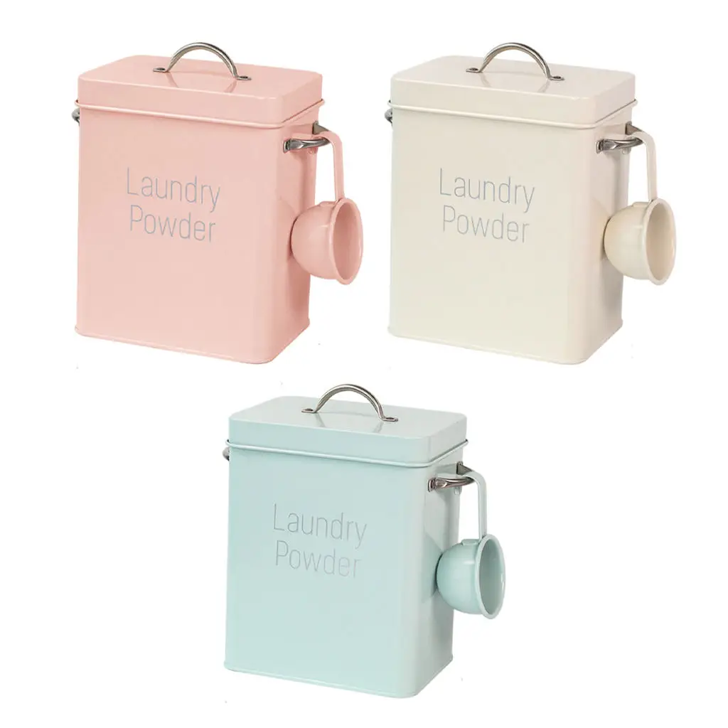 Multipurpose Laundry Detergent Washing Powder Storage Tin Box Portable Light Large Grain Rice Container with Spoon Airtight Lid
Multipurpose Laundry Detergent Washing Powder Storage Tin Box Portable Light Large Grain Rice Container with Spoon Airtight Lid