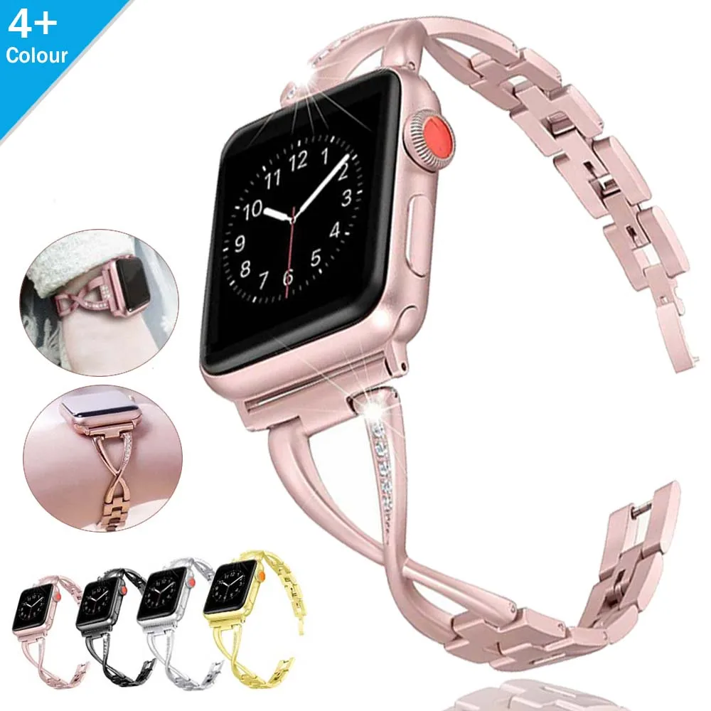 Женский металлический ремешок для Apple Watch 38/40/42/44 мм, роскошный браслет из нержавеющей стали для Iwatch 6/5/4/3/2, аксессуары для браслета Wistband
Женский металлический ремешок для Apple Watch 38/40/42/44 мм, роскошный браслет из нержавеющей стали для Iwatch 6/5/4/3/2, аксессуары для браслета Wistband