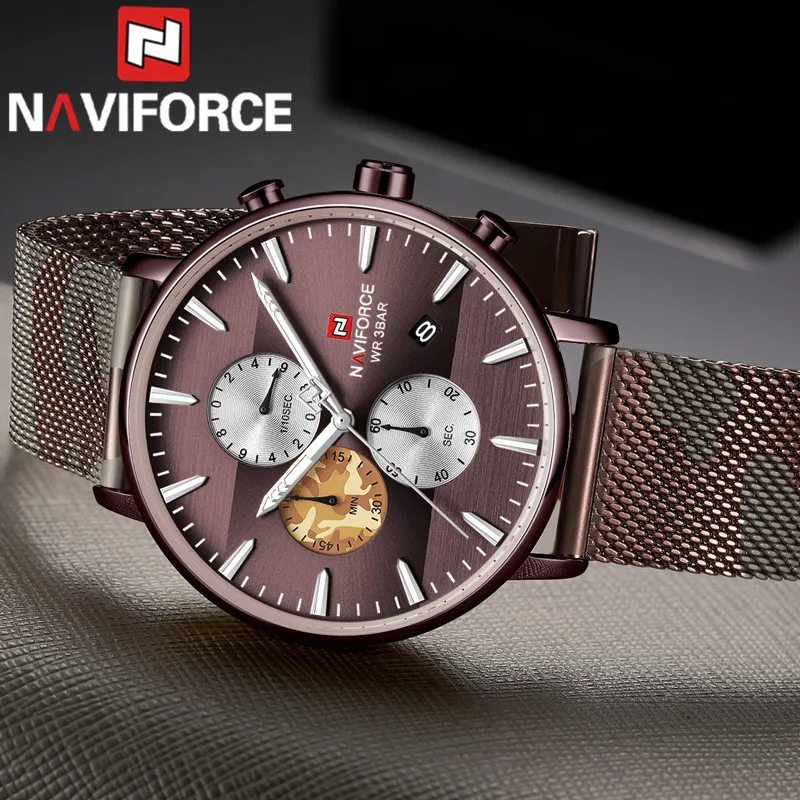 NAVIFORCE мужские наручные часы спортивные водонепроницаемые Топ бренд Роскошные