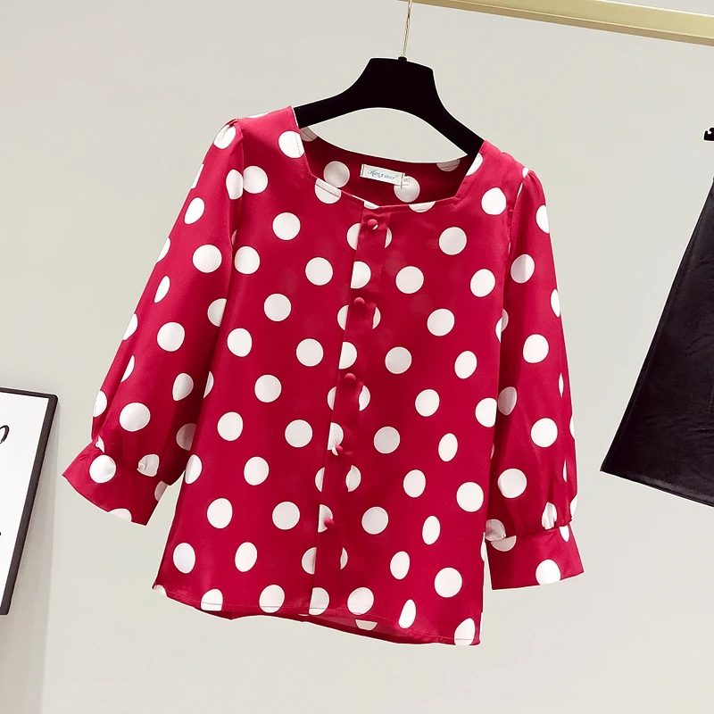 French Style Fashion Summer Elegant Women Square Collar 3/4 Sleeves Polka Dot Shirts Ladies Shirt Tops Blouse Female Clothing
French Style Fashion Summer Elegant Women Square Collar 3/4 Sleeves Polka Dot Shirts Ladies Shirt Tops Blouse Female Clothing