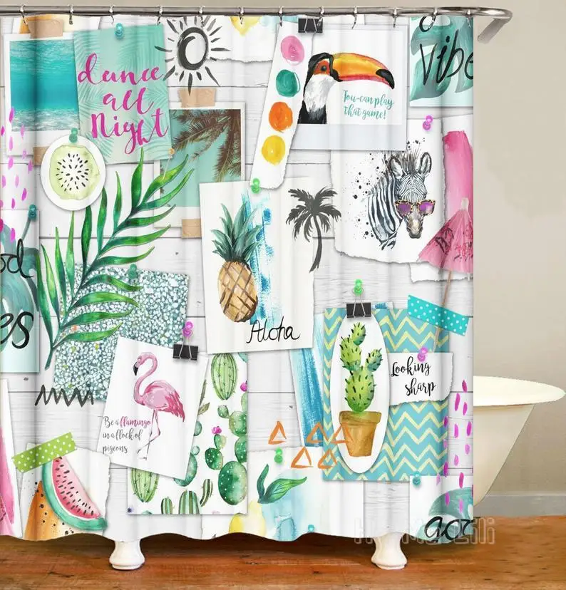 Pink Flamingo And Cactus Shower Curtain Ins Style Plants Art Bathroom Waterproof Decor
Pink Flamingo And Cactus Shower Curtain Ins Style Plants Art Bathroom Waterproof Decor