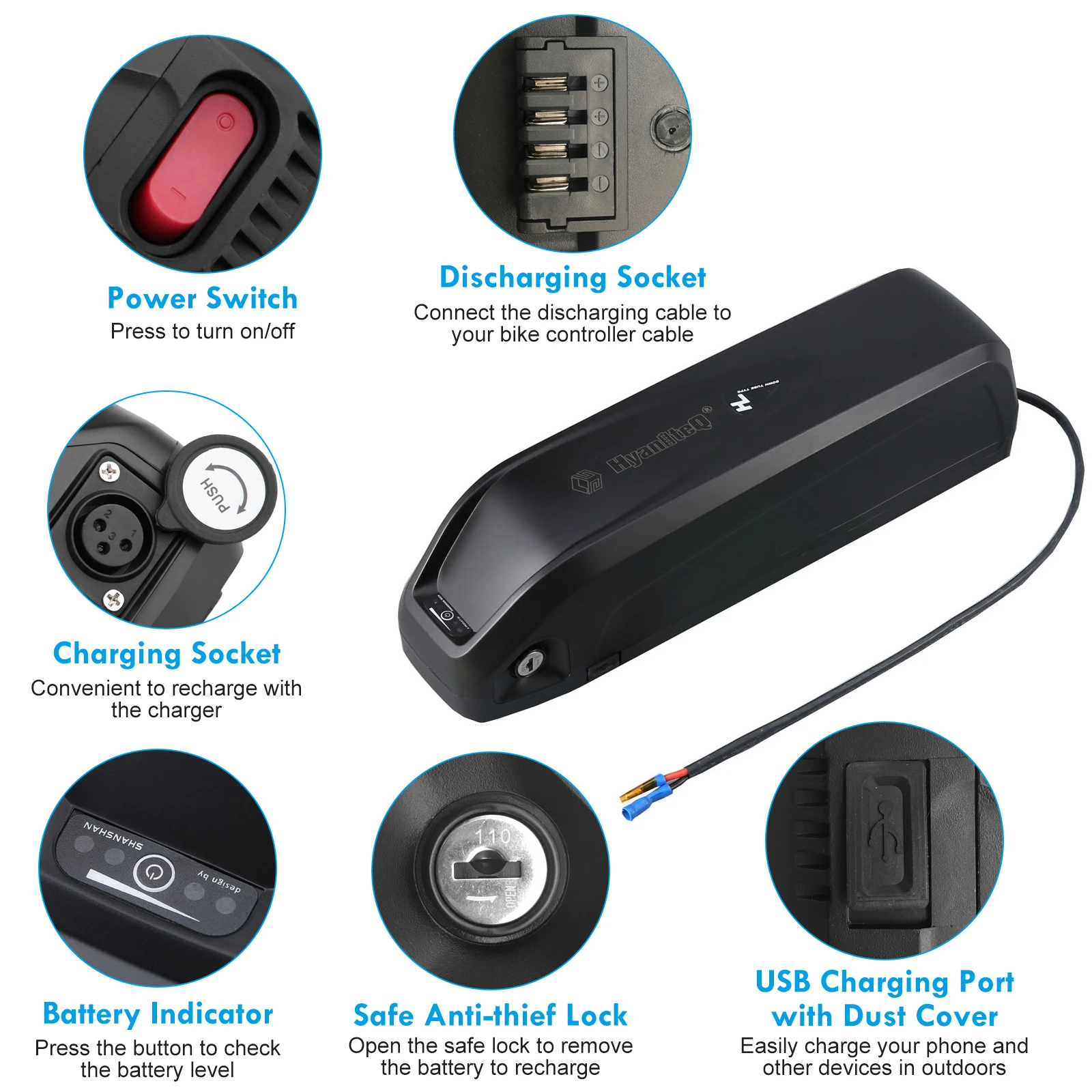 E Bike Battery 48V 13AH Li-ion E-Bike Battery Pack Electric Bicycle Battery Fit on Down Tube E Bike Accessories btteries
E Bike Battery 48V 13AH Li-ion E-Bike Battery Pack Electric Bicycle Battery Fit on Down Tube E Bike Accessories btteries
