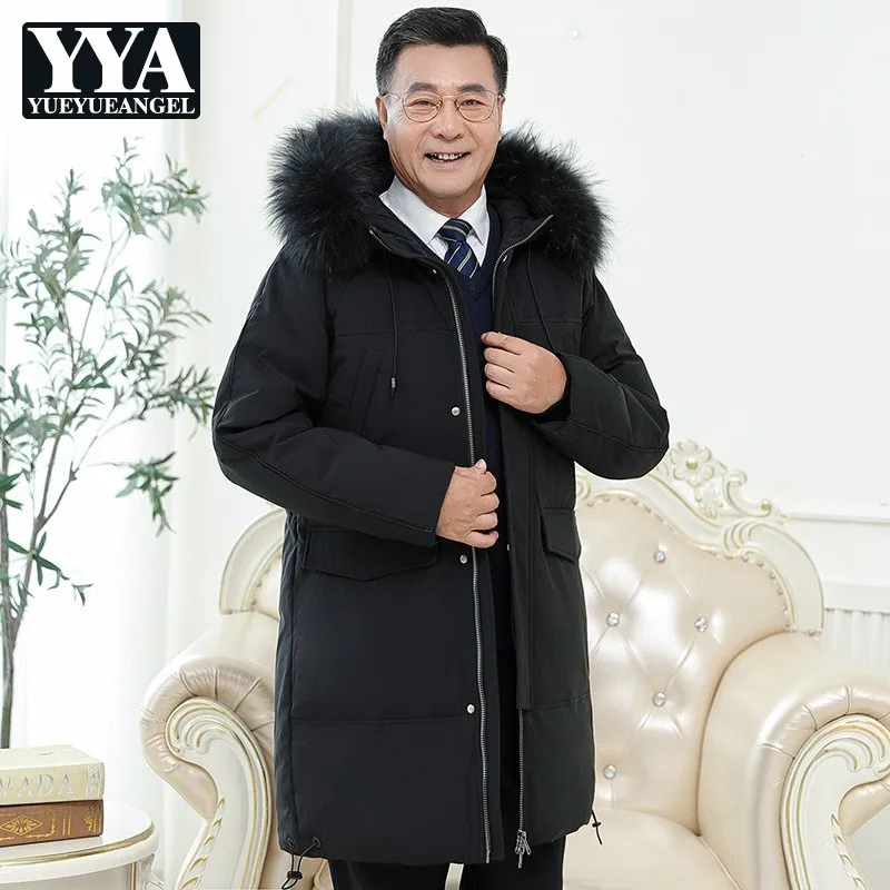 Winter Men Duck Down Jacket Hooded Removable Fox Fur Collar Streetwear Long Black Multi-Pockets Thickening Middle-Old-Age Coat
Winter Men Duck Down Jacket Hooded Removable Fox Fur Collar Streetwear Long Black Multi-Pockets Thickening Middle-Old-Age Coat