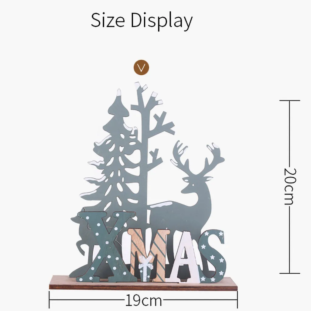 Рождественское деревянное украшение в форме лося настольное для сада