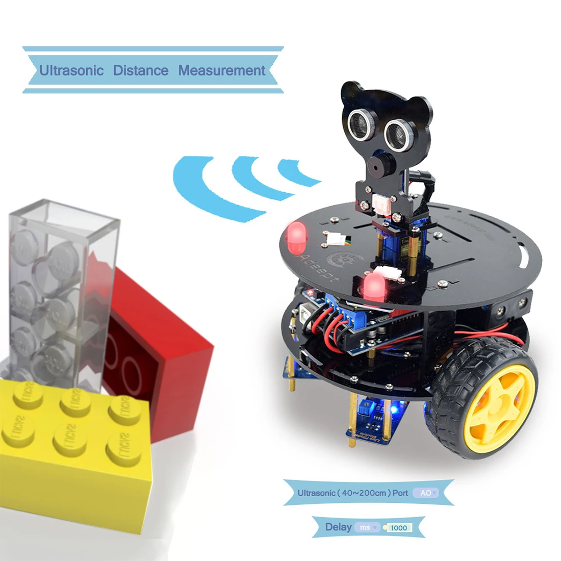 New 3WD Bluetooth Smart Robot Car Kit Starter Learning Robotics Kit For Arduino R3 (With Development Board)
New 3WD Bluetooth Smart Robot Car Kit Starter Learning Robotics Kit For Arduino R3 (With Development Board)
