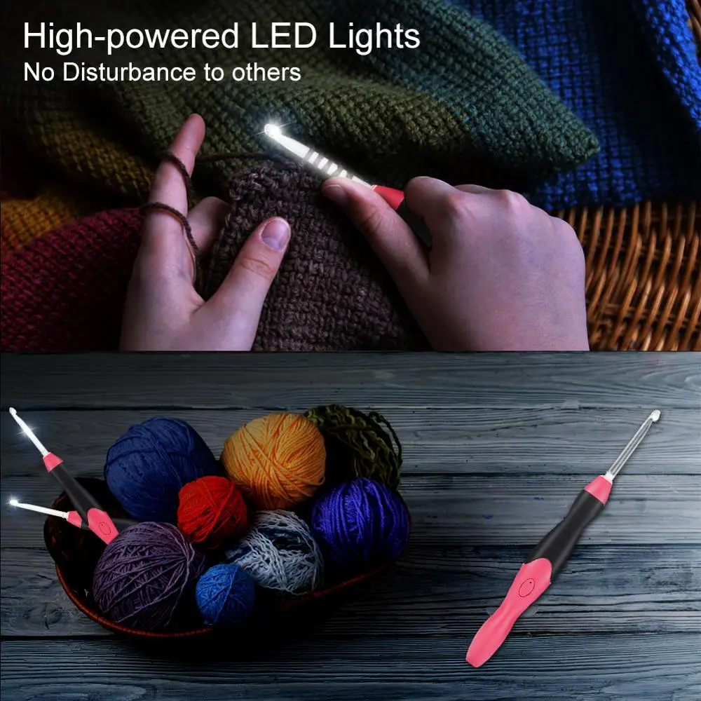 New 12 in 1 Light Up Crochet Hooks Rechargeable LED Knitting Tools Knitting Needles USB DIY Weaving Sweater Sewing Accessories
New 12 in 1 Light Up Crochet Hooks Rechargeable LED Knitting Tools Knitting Needles USB DIY Weaving Sweater Sewing Accessories