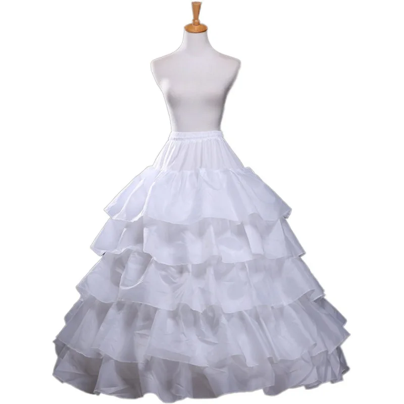 

4 Hoops Ball Gown Petticoats Cheap White Petticoat Crinoline Underskirt Big Ruffle Wedding Accessories Tulle Underskirts
