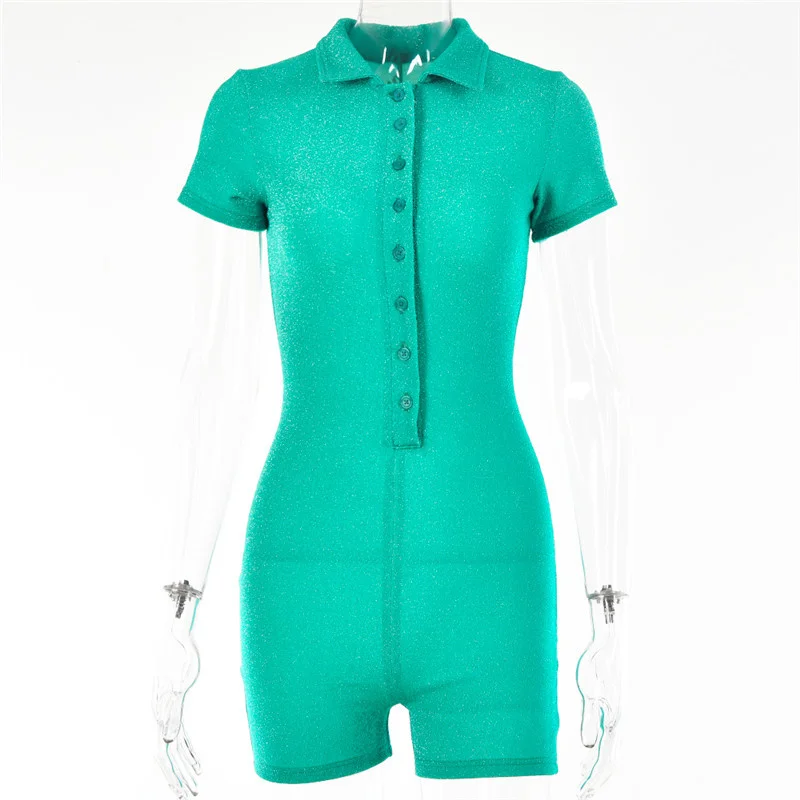Green Woman Jumpsuit Short Sleeve Button Skinny Playsuit Women Glitter Bodycon Rompers Ladies Sexy Bodysuit Sportswear Jumpsuits
Green Woman Jumpsuit Short Sleeve Button Skinny Playsuit Women Glitter Bodycon Rompers Ladies Sexy Bodysuit Sportswear Jumpsuits