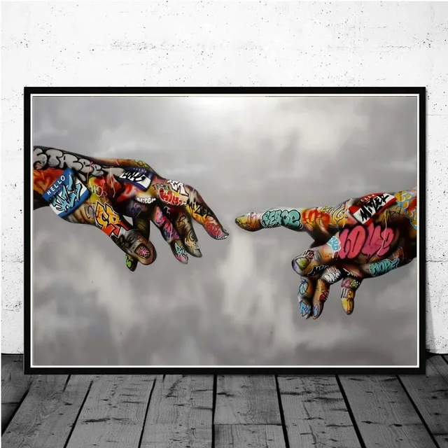 Street Graffiti Art Lover Kissing Canvas Painting Posters and Prints Abstract Hand Wall Art Picture for Living Room Home Decor
Street Graffiti Art Lover Kissing Canvas Painting Posters and Prints Abstract Hand Wall Art Picture for Living Room Home Decor