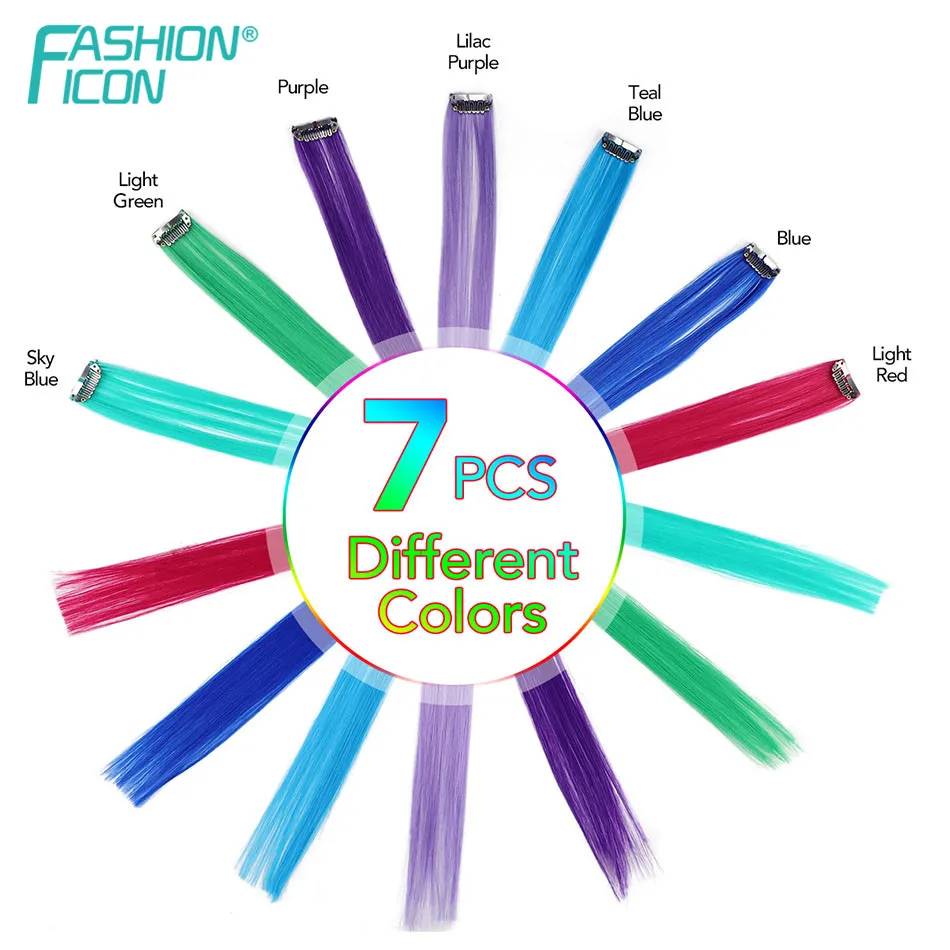 Synthetic Long Colorful Straight Clip In Hair Extensions Pure One Piece Strips 5pieces/set 24inch Free Shipping By Fashion Icon
Synthetic Long Colorful Straight Clip In Hair Extensions Pure One Piece Strips 5pieces/set 24inch Free Shipping By Fashion Icon