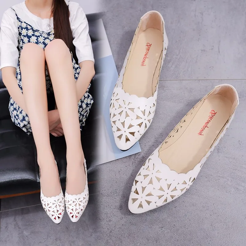 Women's Ballet Flats Fashion Flower Hollow-Out Spring Summer Pointed-Toe Flat Shoes Ladies Light Breathable Slip-On Shoes Woman
Women's Ballet Flats Fashion Flower Hollow-Out Spring Summer Pointed-Toe Flat Shoes Ladies Light Breathable Slip-On Shoes Woman