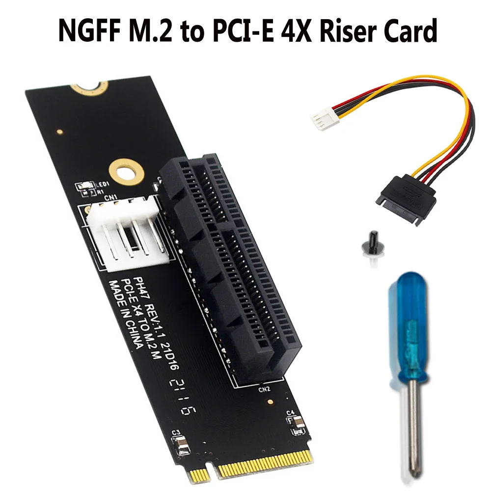 NGFF M.2 to PCI-E 4X Riser Card M.2 Key M to PCIe X4 Adapter Card With LED Voltage Indicator for PCI Express X1 X4 X8 X16
NGFF M.2 to PCI-E 4X Riser Card M.2 Key M to PCIe X4 Adapter Card With LED Voltage Indicator for PCI Express X1 X4 X8 X16