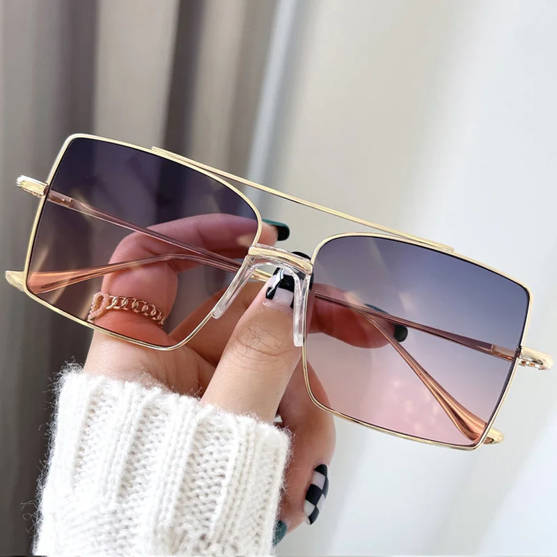 Vintage Gray Pink Square Sunglasses For Women New Fashion Brand Double Beam Gradient Sun Glasses Men Gold Clear Eyeglasses Brown
Vintage Gray Pink Square Sunglasses For Women New Fashion Brand Double Beam Gradient Sun Glasses Men Gold Clear Eyeglasses Brown