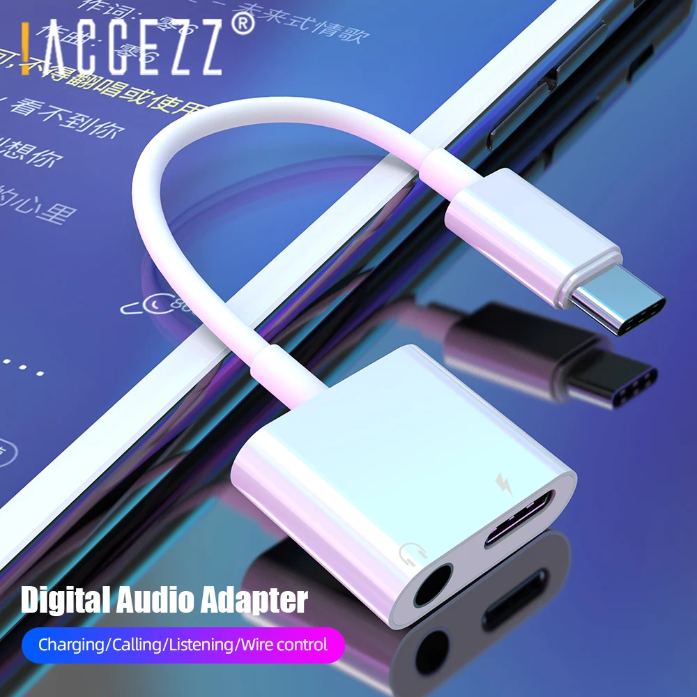 ! Переходник USB Type-C ACCEZZ 2 в 1 для Huawei P30 Xiaomi разъем 3 5 мм |
