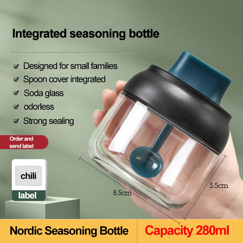 Kitchen glass spice jars with lid salt and pepper shakers set seasoning organizer herbs soy sauce oil bottle With label paper
Kitchen glass spice jars with lid salt and pepper shakers set seasoning organizer herbs soy sauce oil bottle With label paper
