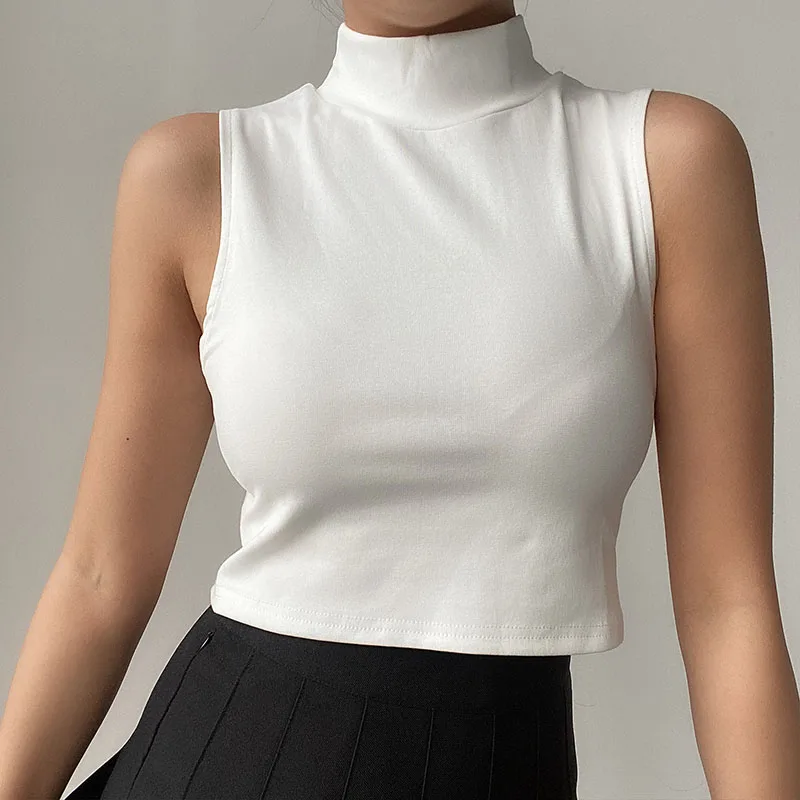 cute Female clothing Casual y2k high-neck solid Crop Top Sexy White Bustier Basic Bar party Camisole Spandex Stretch T Shirt
cute Female clothing Casual y2k high-neck solid Crop Top Sexy White Bustier Basic Bar party Camisole Spandex Stretch T Shirt
