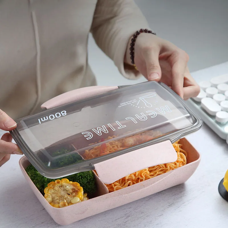 Пшеничная солома Bento Box японский стиль Отсек 2020 микроволновые нагревательные