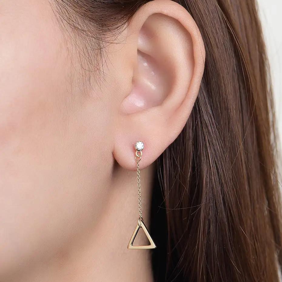 Женские серьги-цепочки kuolit Lab Grown с бриллиантами 18K 14K 10K желтое золото ювелирное