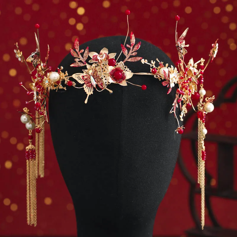 Luxury Fashion Chinese Style Pearl Tassel Hairpin Haircomb Earrings Set Bride Women Hanfu Dress Hair Jewelry Accessories
Luxury Fashion Chinese Style Pearl Tassel Hairpin Haircomb Earrings Set Bride Women Hanfu Dress Hair Jewelry Accessories