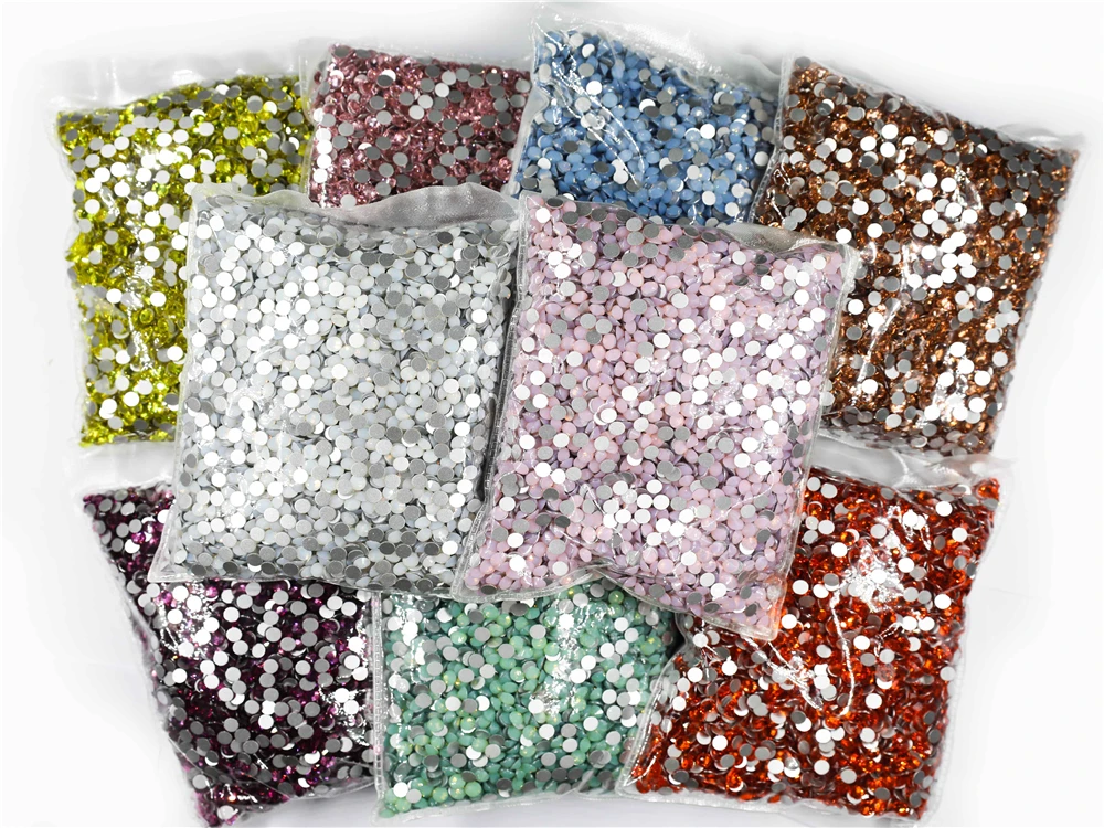 

14400Pcs Wholesale Flatback Crystal AB Non hotfix Rhinestones in Bulk Package SS3-SS20 Clear AB Strass for Nail Art Decoretion