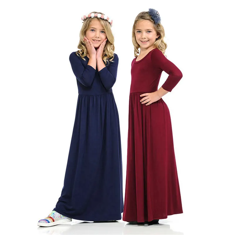 Teen Girl Dress Spring Summer Child Solid Long Sleeve Casual Robe Sweet Baby Beach Dresses 3-9 Years Old Fashion Kids Clothing
Teen Girl Dress Spring Summer Child Solid Long Sleeve Casual Robe Sweet Baby Beach Dresses 3-9 Years Old Fashion Kids Clothing