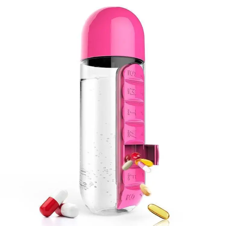 600ml Sports Plastic Water Bottle Combine Daily Pill Boxes Leak-Proof Bottle Tumbler Portable medicine box
600ml Sports Plastic Water Bottle Combine Daily Pill Boxes Leak-Proof Bottle Tumbler Portable medicine box