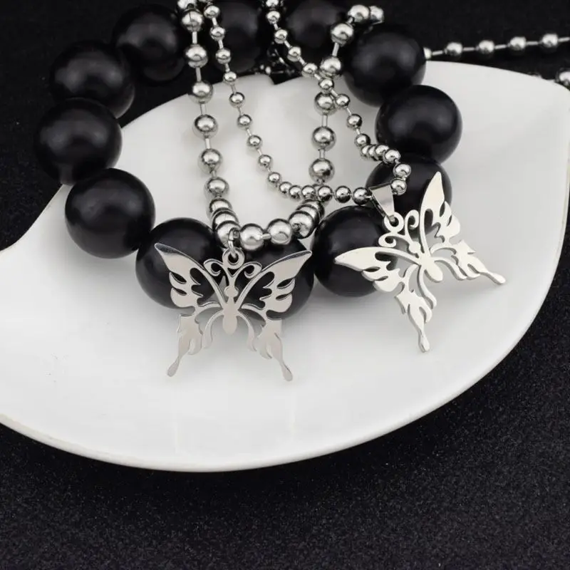 Punk Rock Sweet Butterfly Stainless Steel Pendant Necklace Streetwear Ball Chain Polishing Chain Fashion Necklace Unisex
Punk Rock Sweet Butterfly Stainless Steel Pendant Necklace Streetwear Ball Chain Polishing Chain Fashion Necklace Unisex