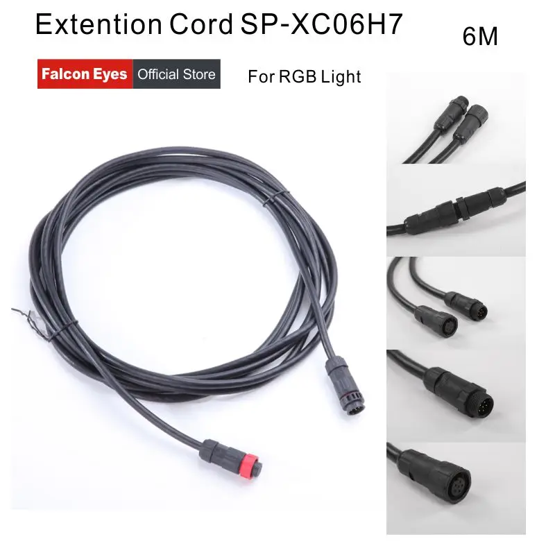

Falcon Eyes Splicing Extension Cord Wire 6m Cable for LED RGB Fotografia Selfie Light DS-712 / DS714 / DS-722 / RX-718 / RX-736