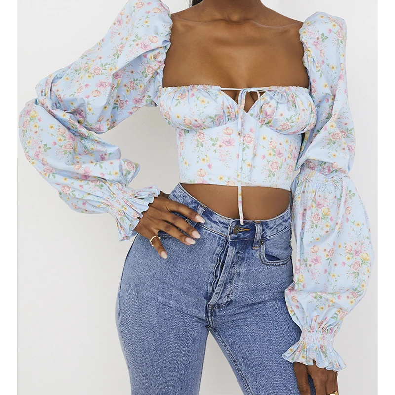 Spring Summer Fashion Elegant French Romantic Floral Long Puff Sleeve Square Collar Women Blouses Crop Top New Chiffon Shirt
Spring Summer Fashion Elegant French Romantic Floral Long Puff Sleeve Square Collar Women Blouses Crop Top New Chiffon Shirt