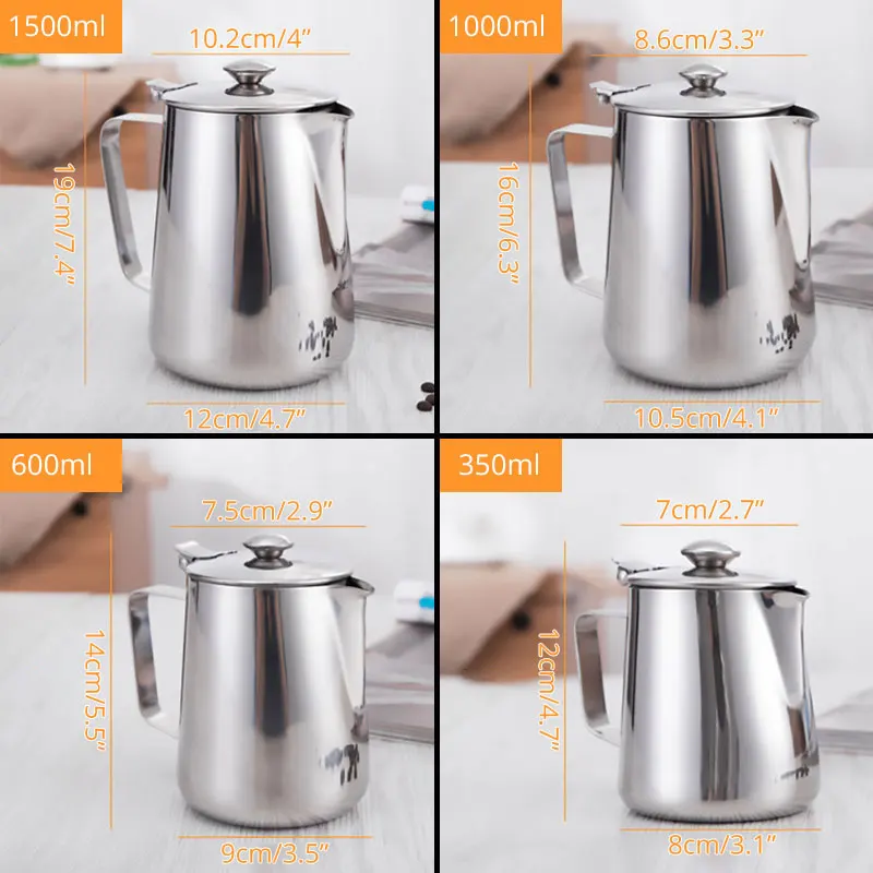 Stainless Steel Milk Frothing Pitcher Coffee Foam Container with Lids Milk Jug Milk Cup
Stainless Steel Milk Frothing Pitcher Coffee Foam Container with Lids Milk Jug Milk Cup