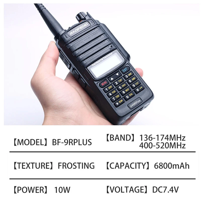 Baofeng UV-9R Plus 9RPLUS Waterproof IP67 10W Walkie Talkie Two Way Radio Dual Band 136-174 400-520 MHZ Portable UV9R 10 50 KM
Baofeng UV-9R Plus 9RPLUS Waterproof IP67 10W Walkie Talkie Two Way Radio Dual Band 136-174 400-520 MHZ Portable UV9R 10 50 KM