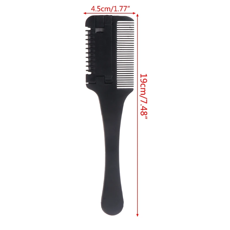 

H7JC Hair Razor Comb Black Handle Cutting Thinning Home DIY Trimmer Inside Blades
