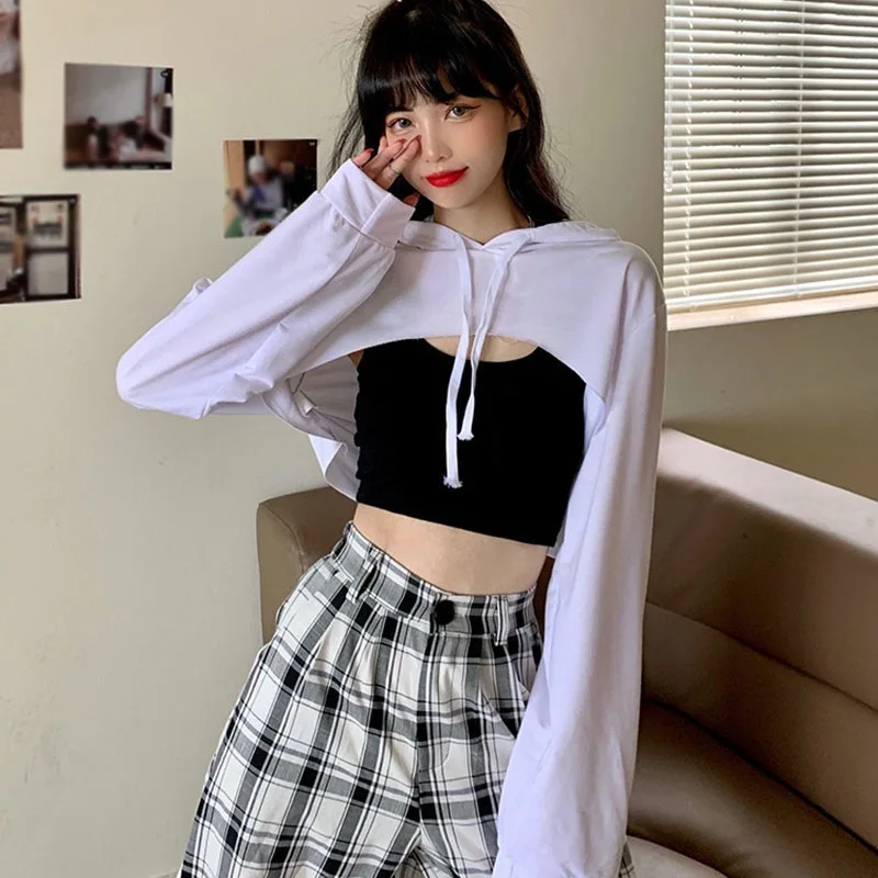 2021 Women T Shirt Solid Color Irregular Hooded Navel Exposed Casual Long Sleeve T Shirt Hoodies Pullovers For Women
2021 Women T Shirt Solid Color Irregular Hooded Navel Exposed Casual Long Sleeve T Shirt Hoodies Pullovers For Women