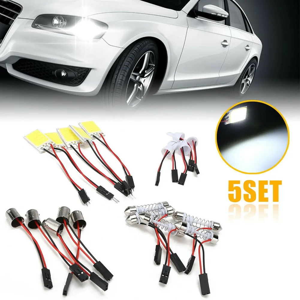 DC 12V 6000k 5x T10 Festoon BA9S COB 18LED Car Interior Panel Dome Reading Light Bulb
DC 12V 6000k 5x T10 Festoon BA9S COB 18LED Car Interior Panel Dome Reading Light Bulb