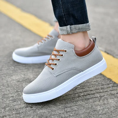Spring men's canvas shoes fashion sports comfortable outdoor leisure lace-up brand driving Size: 39-47 | Безопасность и