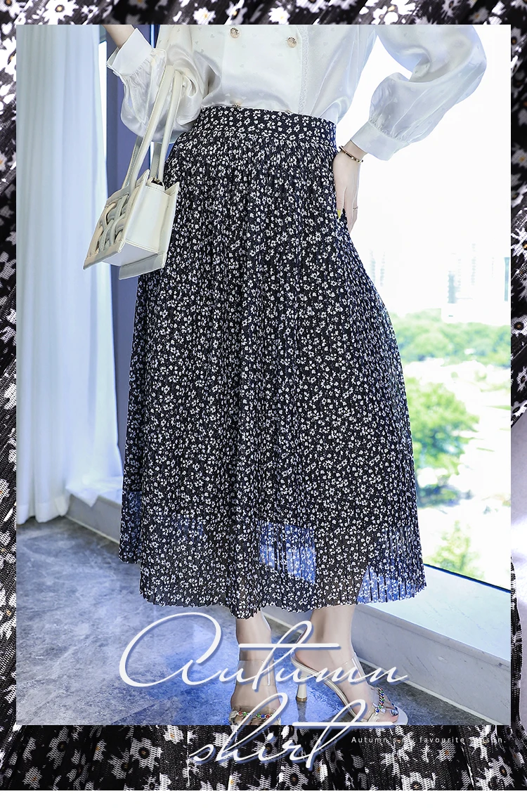 all-match Sweet floral and wrinkle skirt Women's Mid-length printed high waist skirt mesh skirt
all-match Sweet floral and wrinkle skirt Women's Mid-length printed high waist skirt mesh skirt