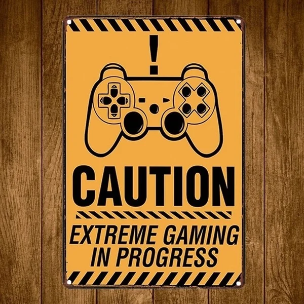 CAUTION Extreme Gaming In Progress Vintage Tin Signs Craft Tin Sign Retro Metal Painting Antique Iron Poster Bar Pu
CAUTION Extreme Gaming In Progress Vintage Tin Signs Craft Tin Sign Retro Metal Painting Antique Iron Poster Bar Pu