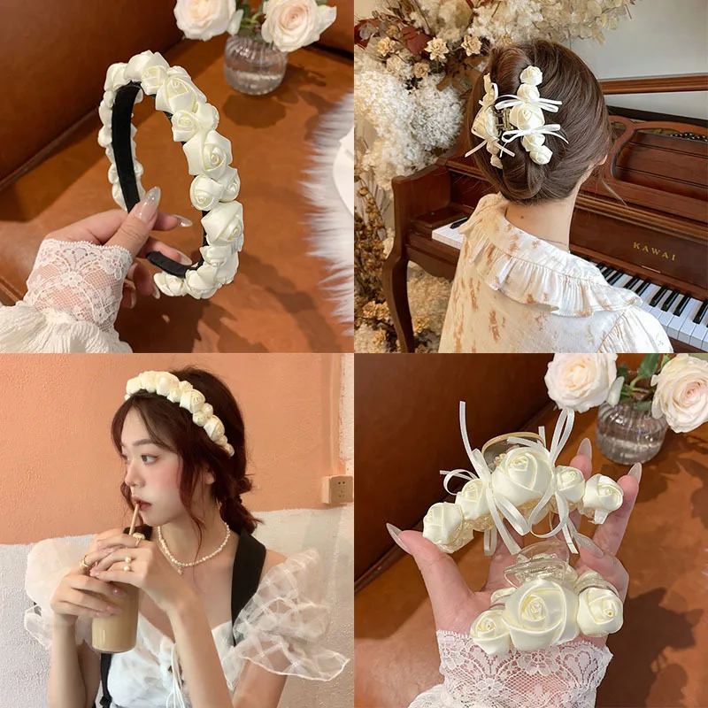 Super fairy French satin three-dimensional rose flower clip design sense bow lace hair accessories girl's head hair scratch
Super fairy French satin three-dimensional rose flower clip design sense bow lace hair accessories girl's head hair scratch